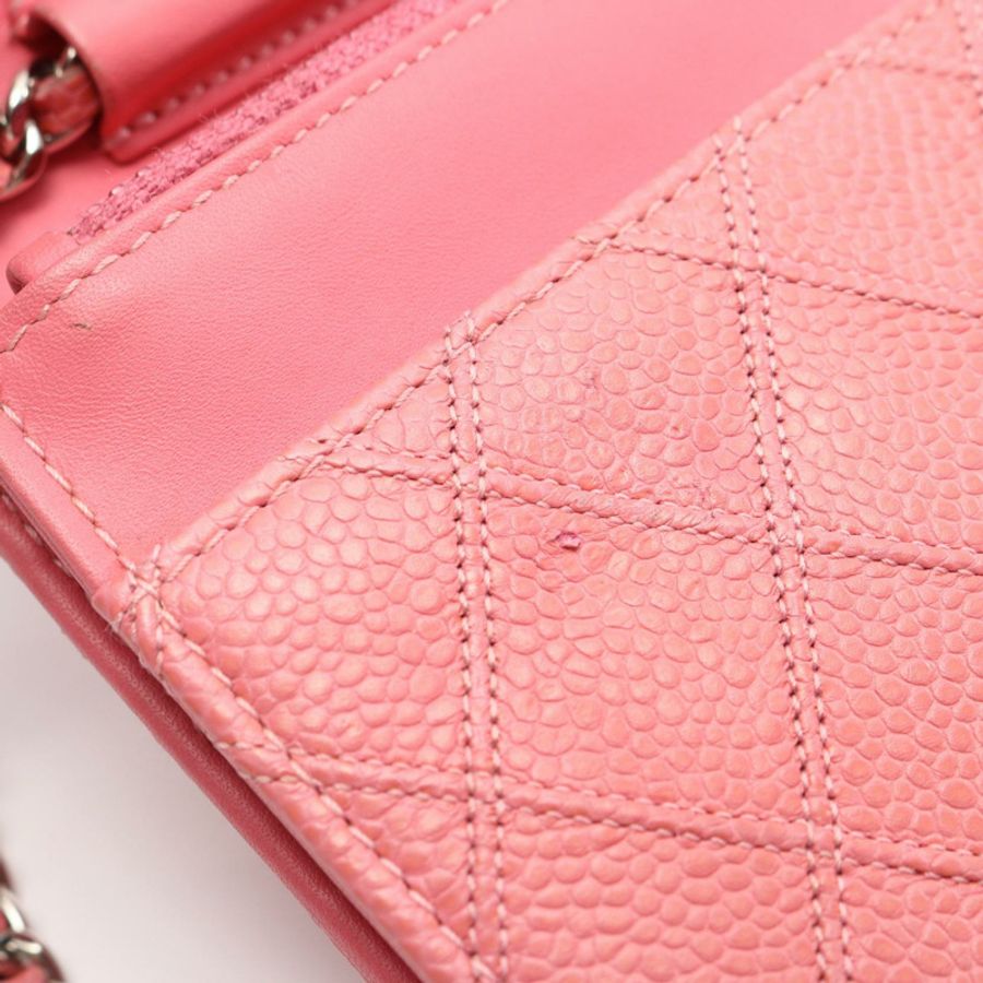 香奈兒 (CHANEL) Matelasse 鏈條斜挎包,粉紅色小牛皮,二手,帶五金配件-6