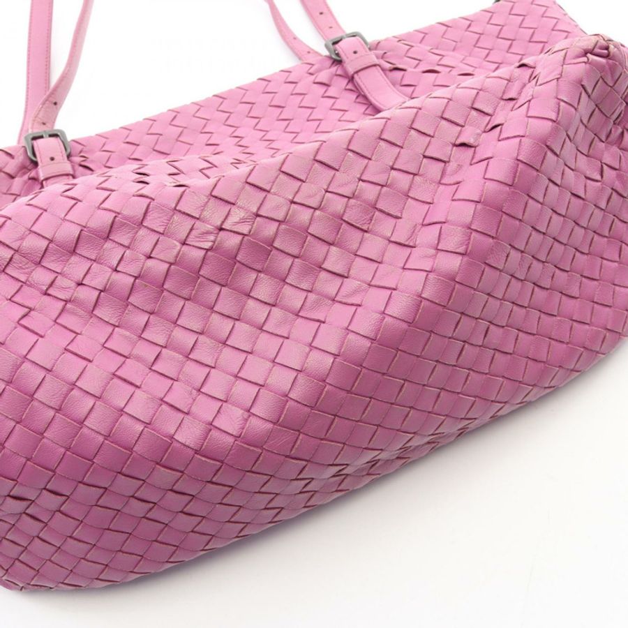 BOTTEGA VENETA Intrecciato 紫色皮革手提單肩包(二手,女款)-9