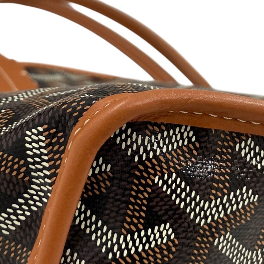 GOYARD 高雅德 ANJOU MINI 翻轉雙面 購物包 老花/棕色 銀釦-7