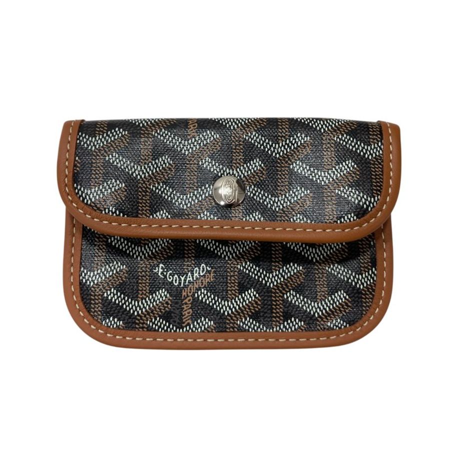 GOYARD 高雅德 ANJOU MINI 翻轉雙面 購物包 老花/棕色 銀釦-11