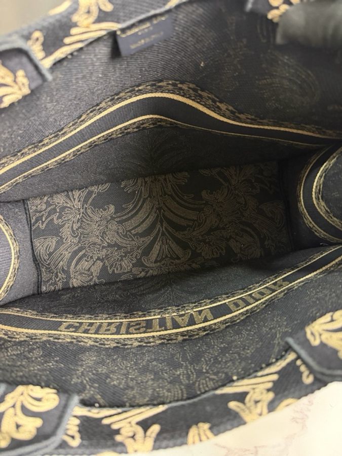 DIOR迪奧 大號BookTote Ornamental圖案線跡刺繡效果托特Tote購物袋手提包,男女同款 尺寸42×35cm-9
