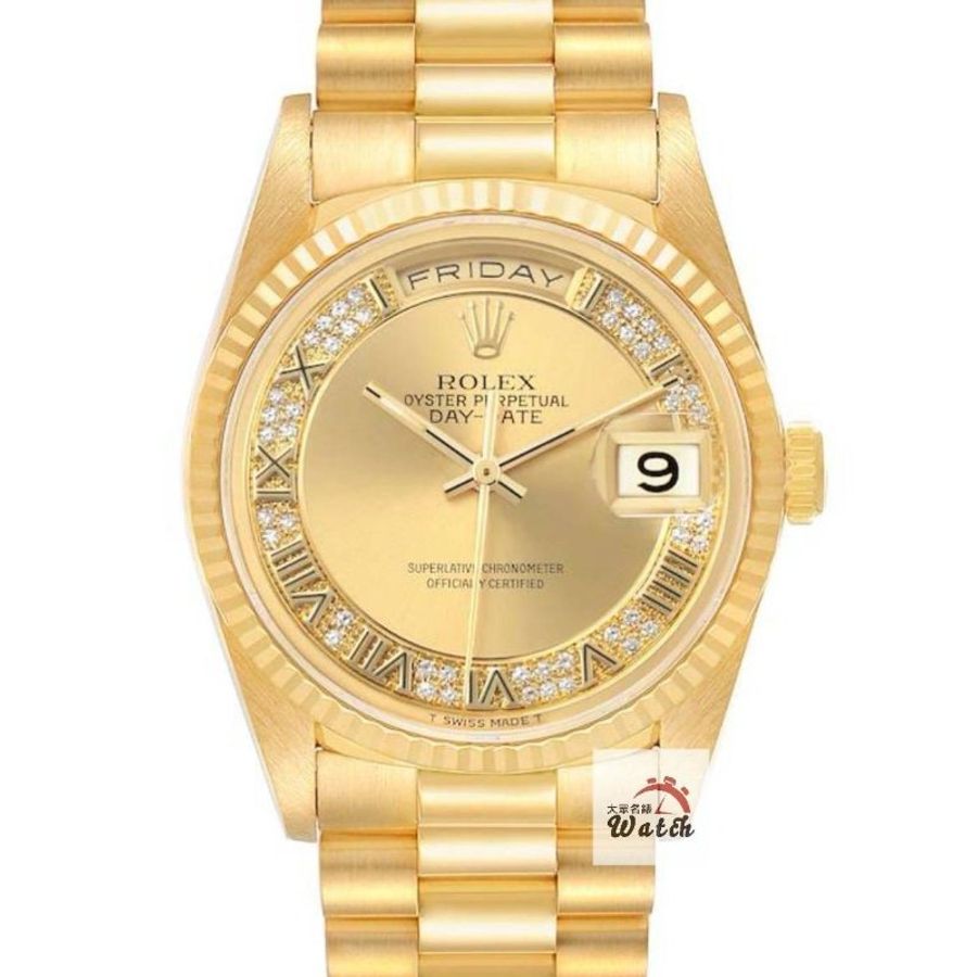 【大眾名錶】ROLEX勞力士 18238 Day-Date 18K金 稀有DD款 原廠MR多層鑽面盤 大眾名錶B1452-0