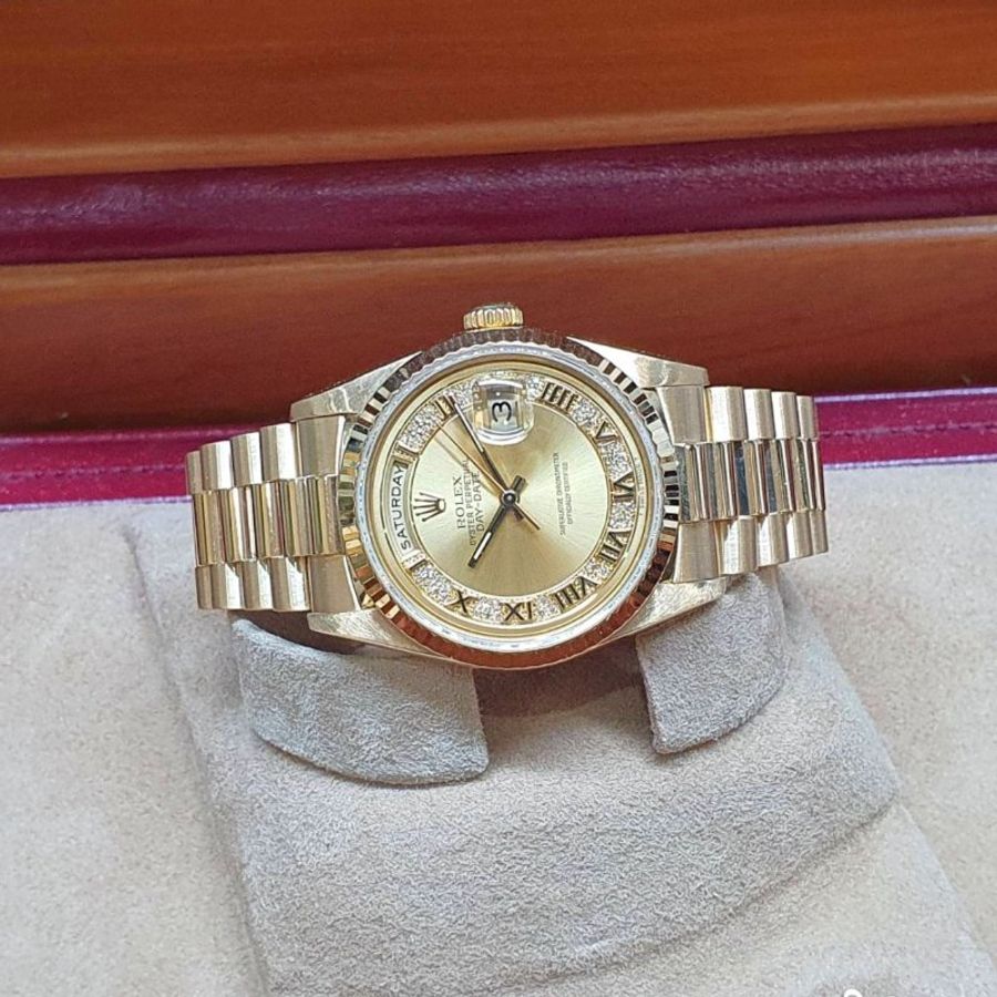 【大眾名錶】ROLEX勞力士 18238 Day-Date 18K金 稀有DD款 原廠MR多層鑽面盤 大眾名錶B1452-2