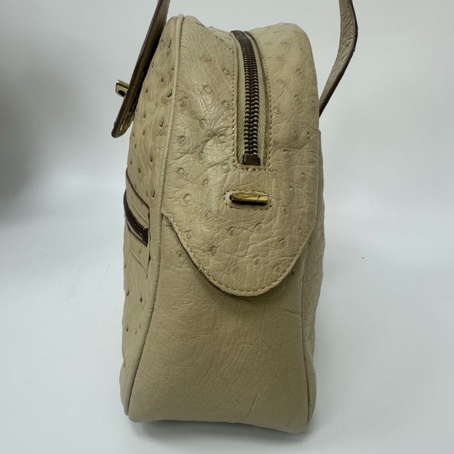 【赫蒂國際精品】 Gucci 鴕鳥皮半圓形手提肩背包 vintage 二手 中古-6