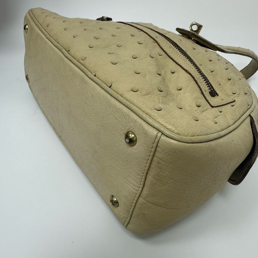 【赫蒂國際精品】 Gucci 鴕鳥皮半圓形手提肩背包 vintage 二手 中古-11