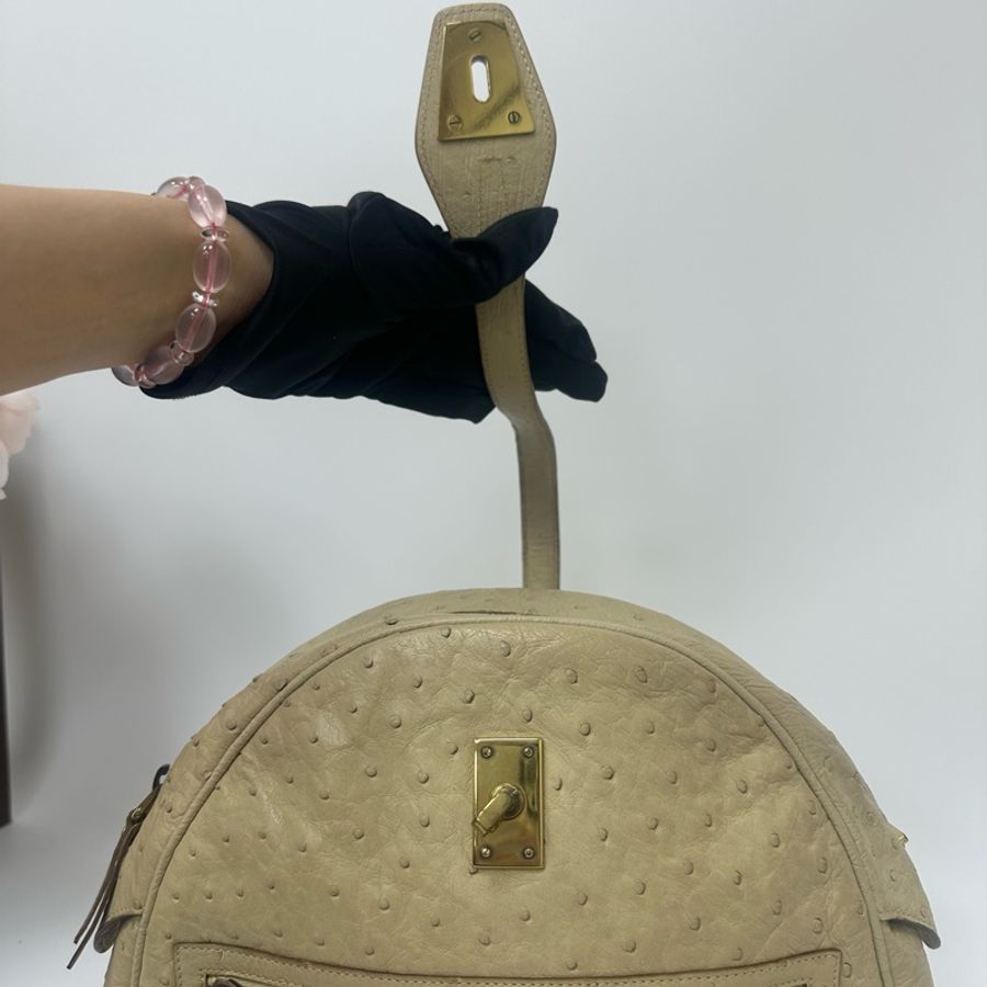 【赫蒂國際精品】 Gucci 鴕鳥皮半圓形手提肩背包 vintage 二手 中古-20