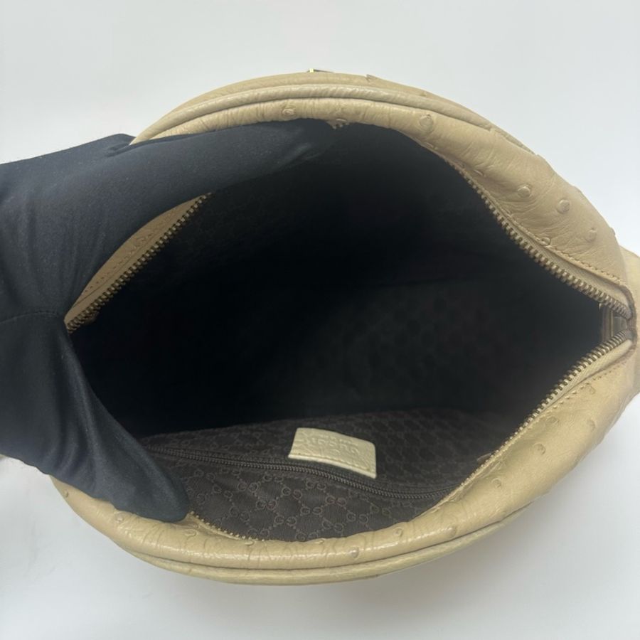 【赫蒂國際精品】 Gucci 鴕鳥皮半圓形手提肩背包 vintage 二手 中古-22