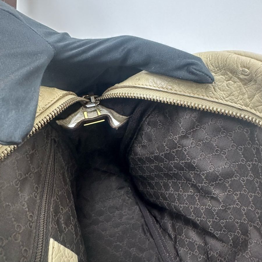 【赫蒂國際精品】 Gucci 鴕鳥皮半圓形手提肩背包 vintage 二手 中古-23