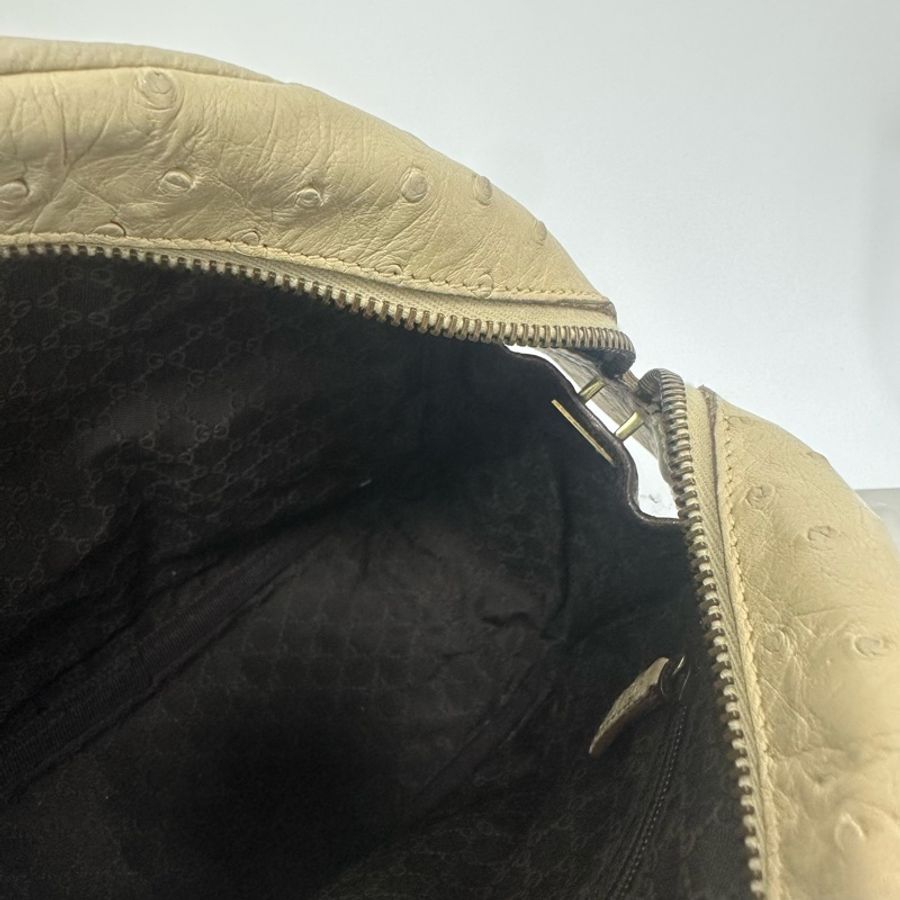 【赫蒂國際精品】 Gucci 鴕鳥皮半圓形手提肩背包 vintage 二手 中古-24