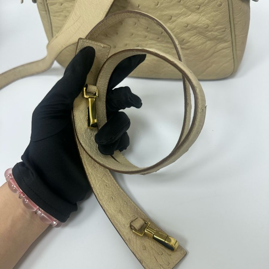【赫蒂國際精品】 Gucci 鴕鳥皮半圓形手提肩背包 vintage 二手 中古-29