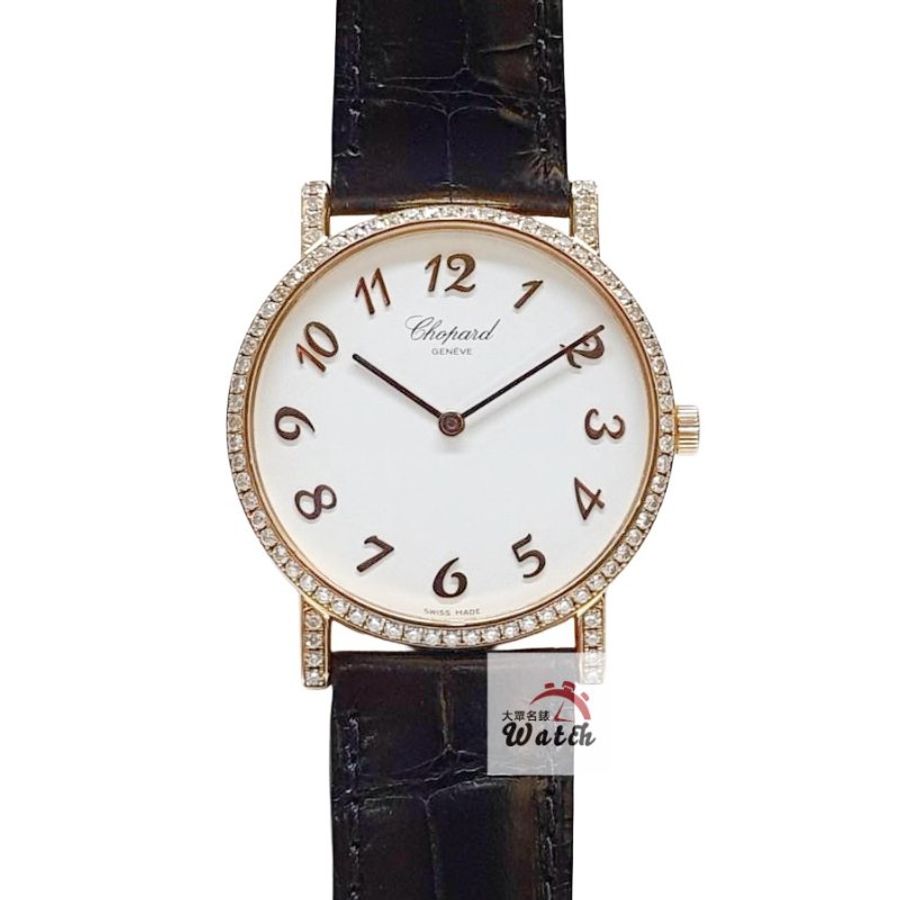 【大眾名錶】CHOPARD 蕭邦163154-5011 Classic系列 18K金 白色數字面 原廠鑽圈鑽腳 大眾名錶B1453-0