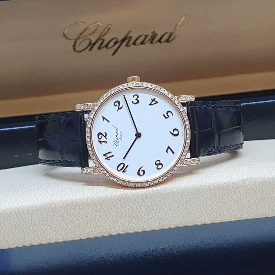 【大眾名錶】CHOPARD 蕭邦163154-5011 Classic系列 18K金 白色數字面 原廠鑽圈鑽腳 大眾名錶B1453-4