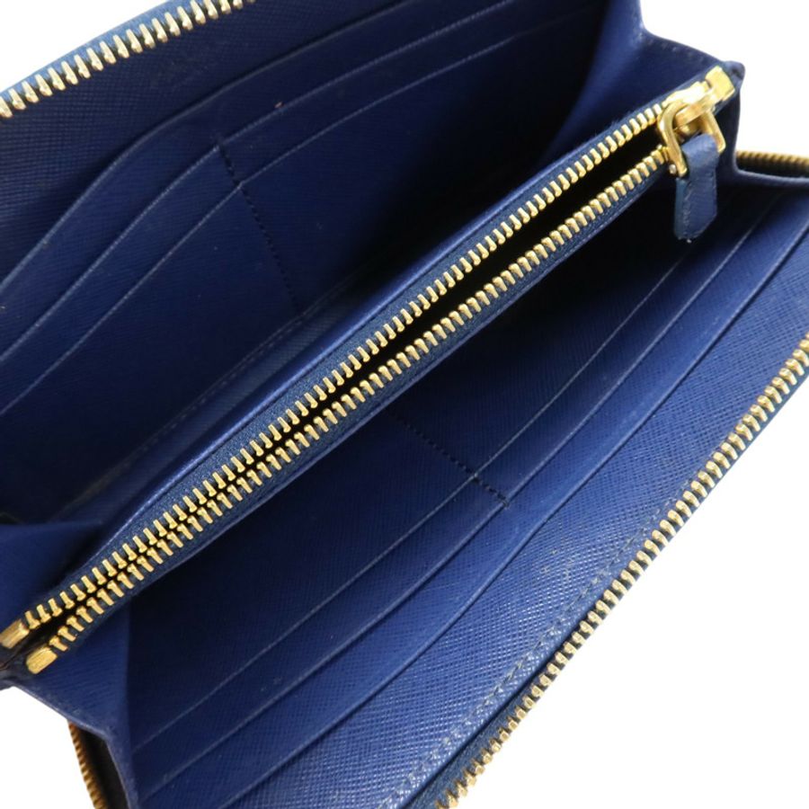 PRADA Saffiano皮革Zipper Long Wallet金扣長錢包-3