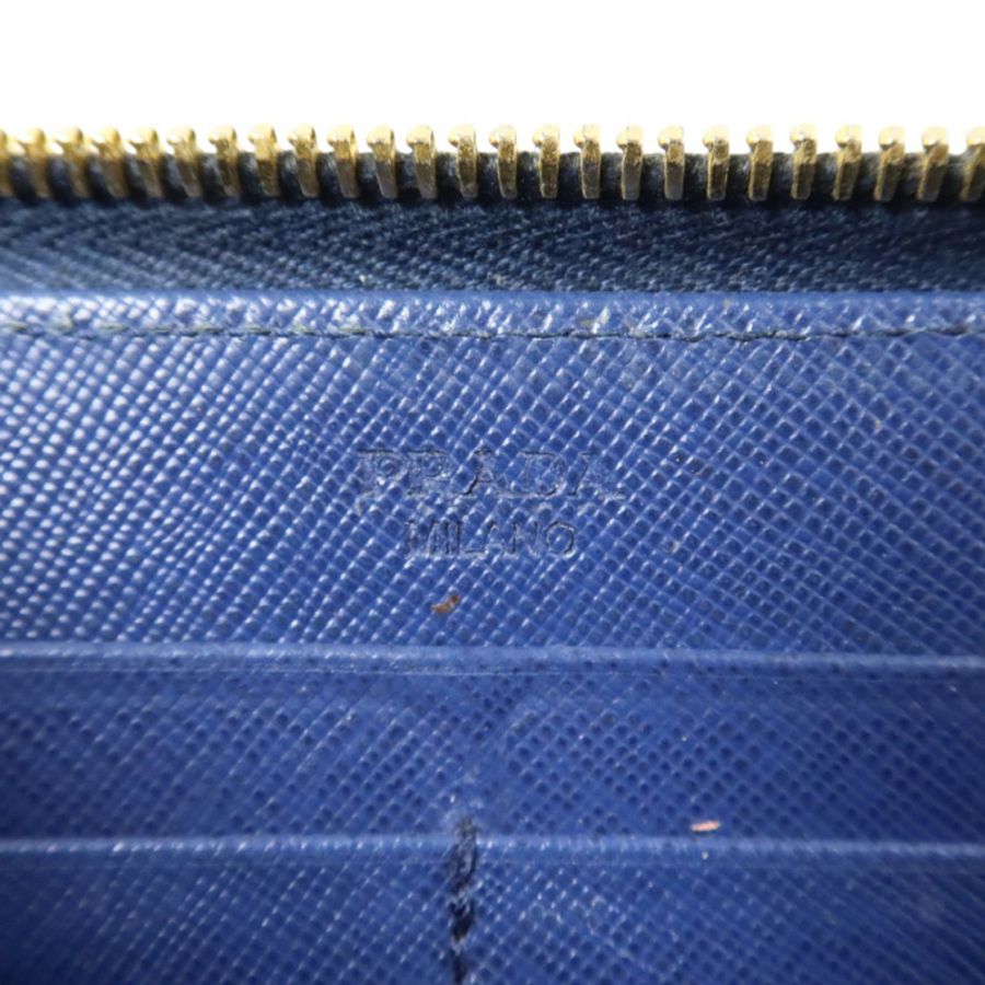 PRADA Saffiano皮革Zipper Long Wallet金扣長錢包-4