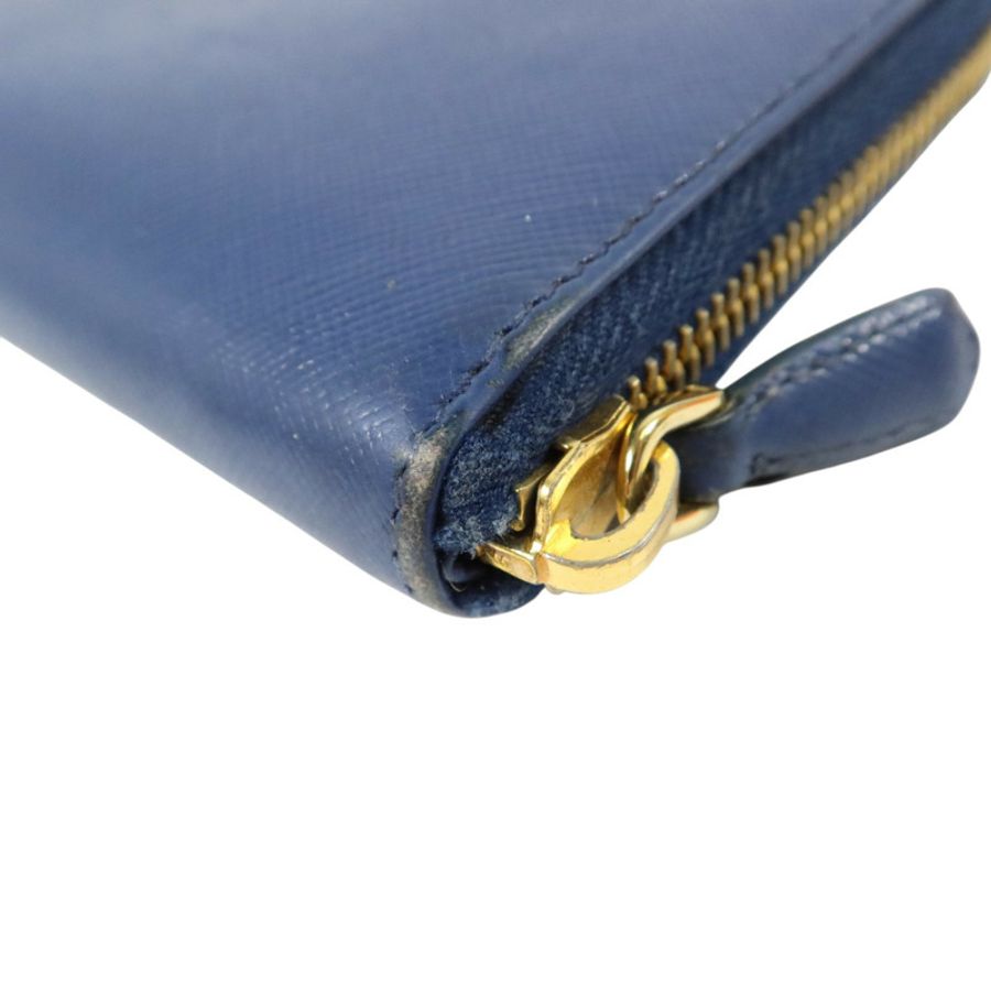 PRADA Saffiano皮革Zipper Long Wallet金扣長錢包-11
