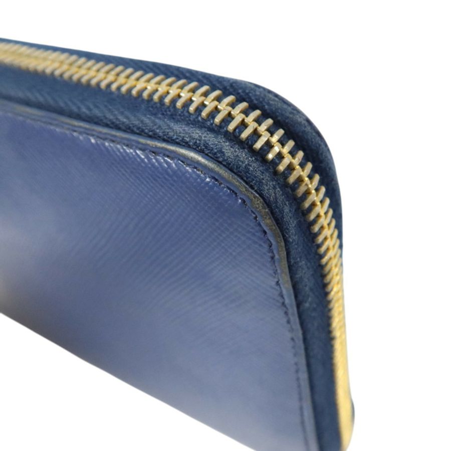 PRADA Saffiano皮革Zipper Long Wallet金扣長錢包-12