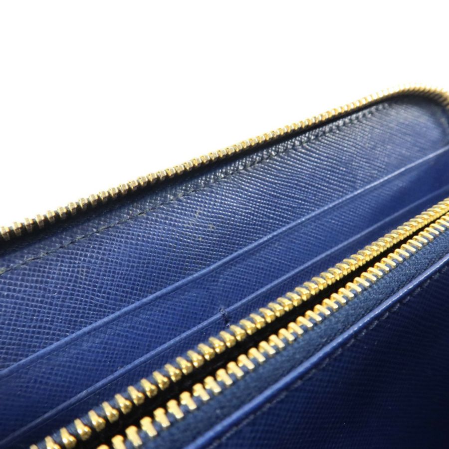 PRADA Saffiano皮革Zipper Long Wallet金扣長錢包-15