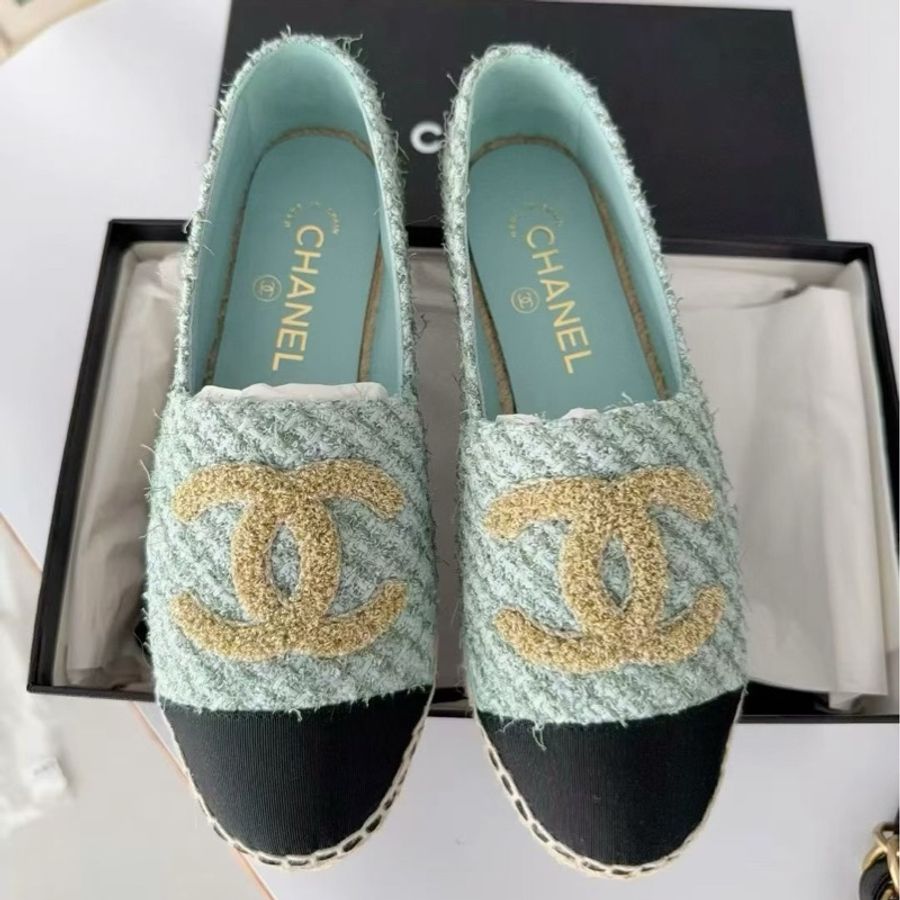 【全新品】chanel 香奈兒藍色漁夫鞋 36 平底休閒鞋-0