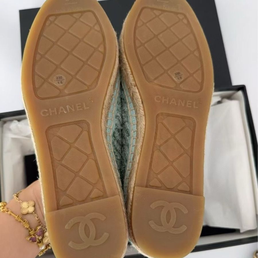 【全新品】chanel 香奈兒藍色漁夫鞋 36 平底休閒鞋-2