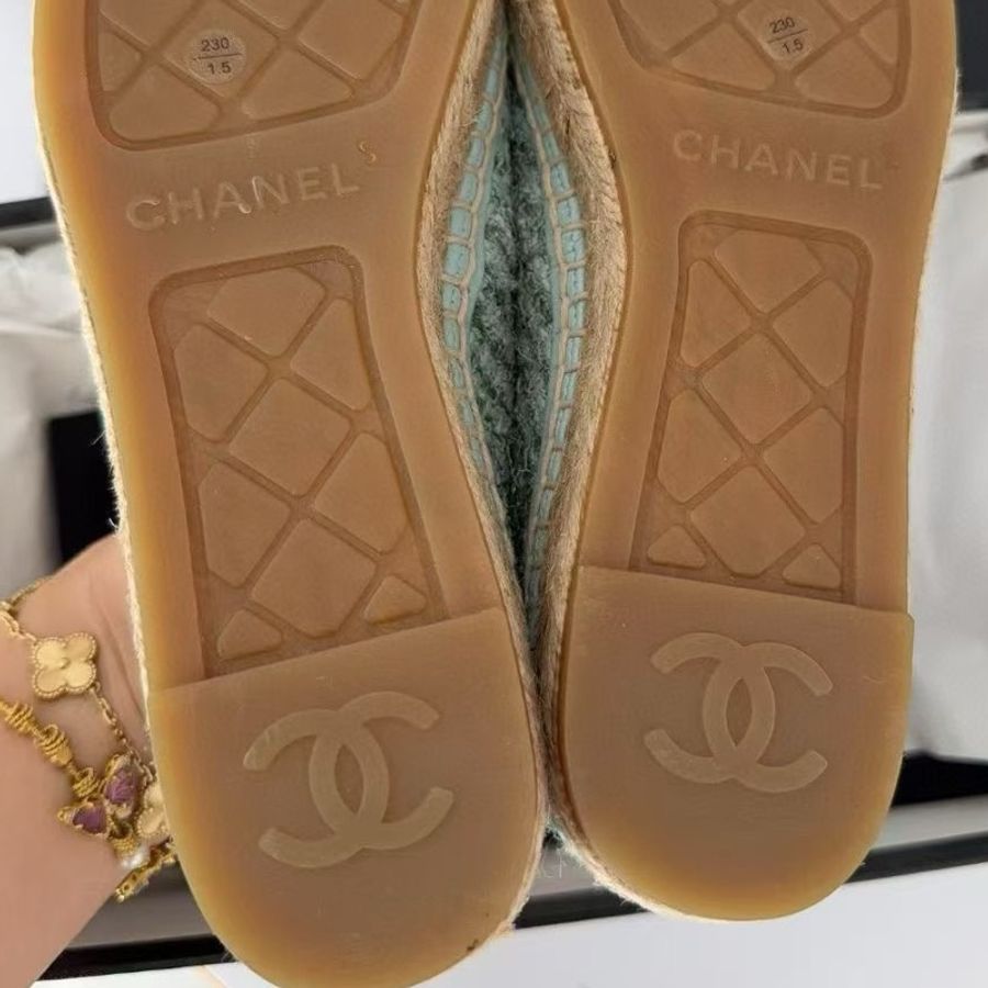 【全新品】chanel 香奈兒藍色漁夫鞋 36 平底休閒鞋-4