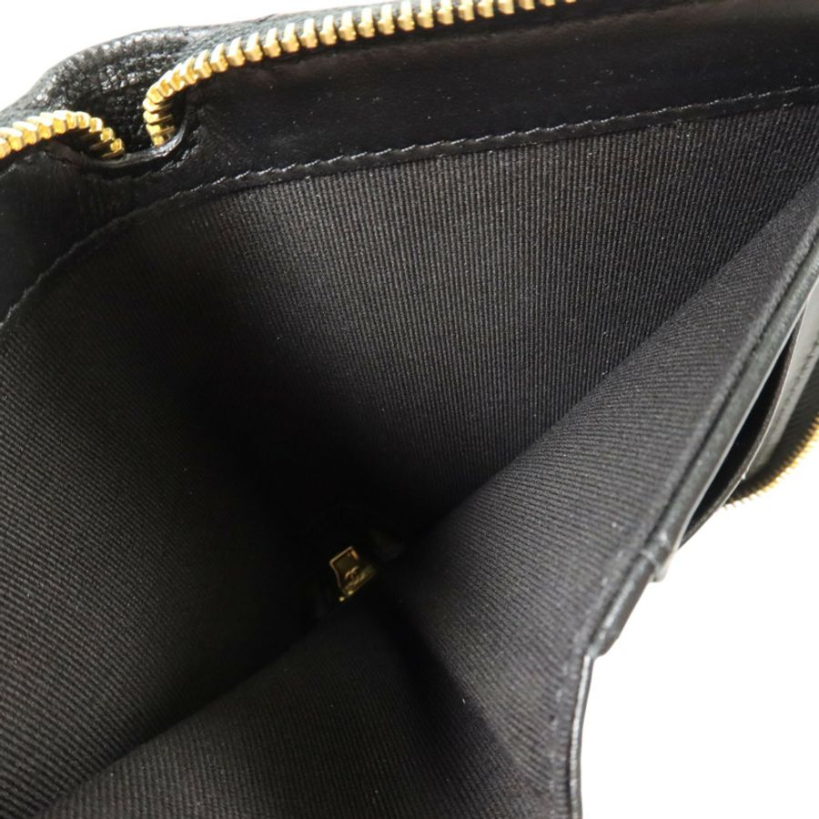 CHANEL 牛皮皮革Zipper Round Wallet金扣錢包-5