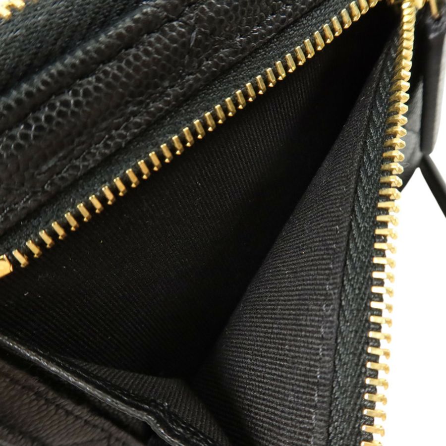 CHANEL 牛皮皮革Zipper Round Wallet金扣錢包-6