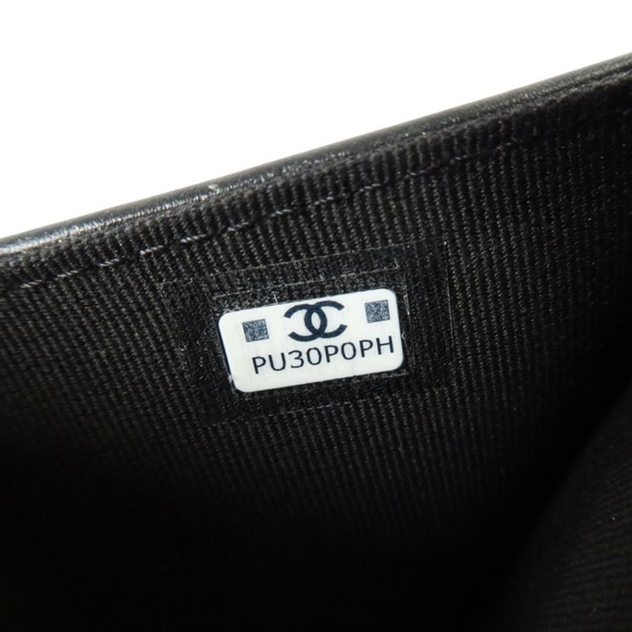 CHANEL 牛皮皮革Zipper Round Wallet金扣錢包-7