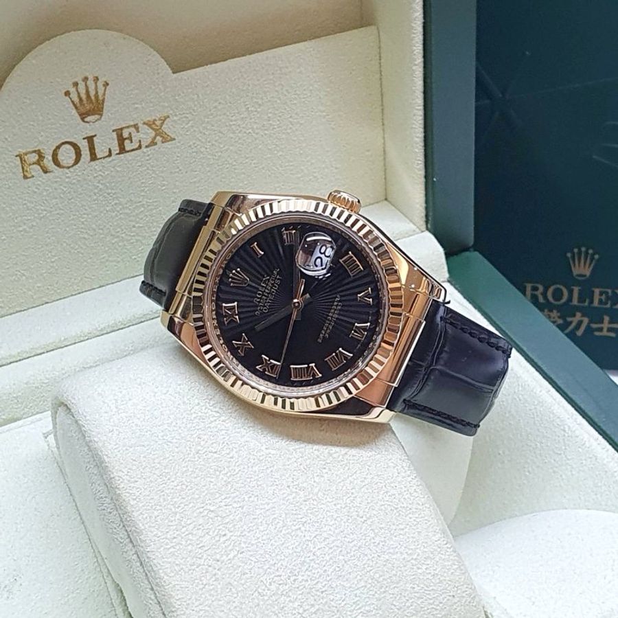 【大眾名錶】ROLEX勞力士116138 Datejust 蠔式18K 市場稀少 黑色太陽紋羅馬面盤 原廠錶扣 錶徑36mm 自動上鍊 大眾名錶B1454-1