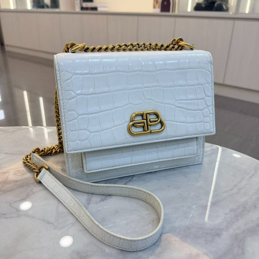 *SHIHNA名牌精品* Balenciaga Classic City金屬logo 牛皮斜背包-0