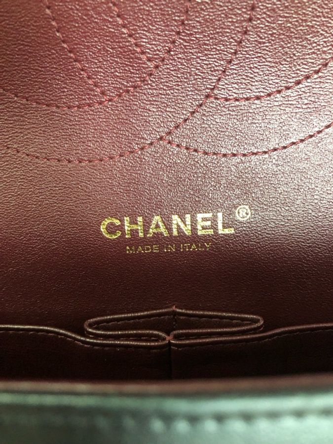 Chanel香奈兒cf jumbo黑金羊皮雙蓋鏈條包,鐳射27開-7