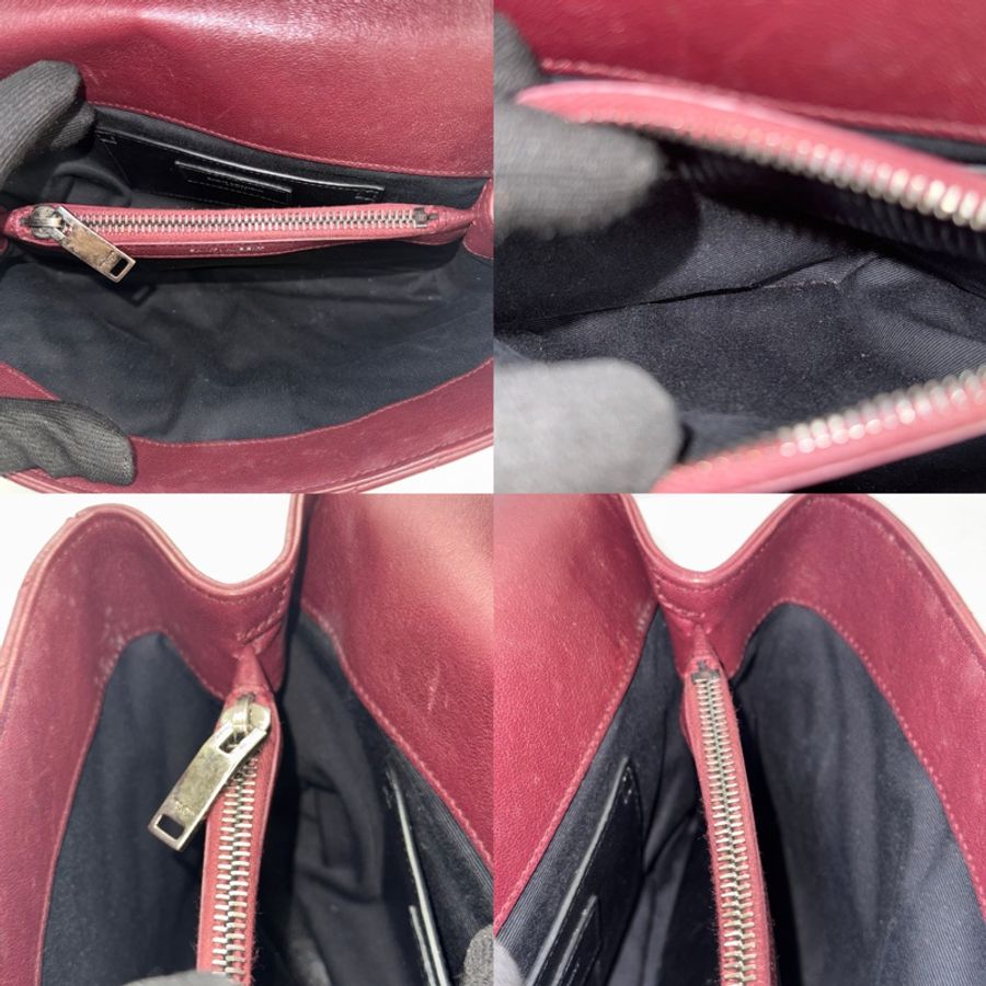 YSL 聖羅蘭 酒紅色COLLEGE MEDIUM 手提斜背2WAY包 428056-6