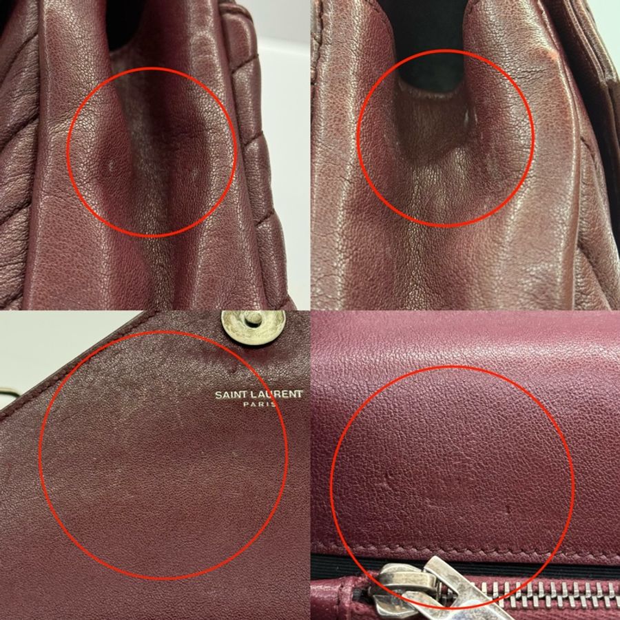YSL 聖羅蘭 酒紅色COLLEGE MEDIUM 手提斜背2WAY包 428056-8