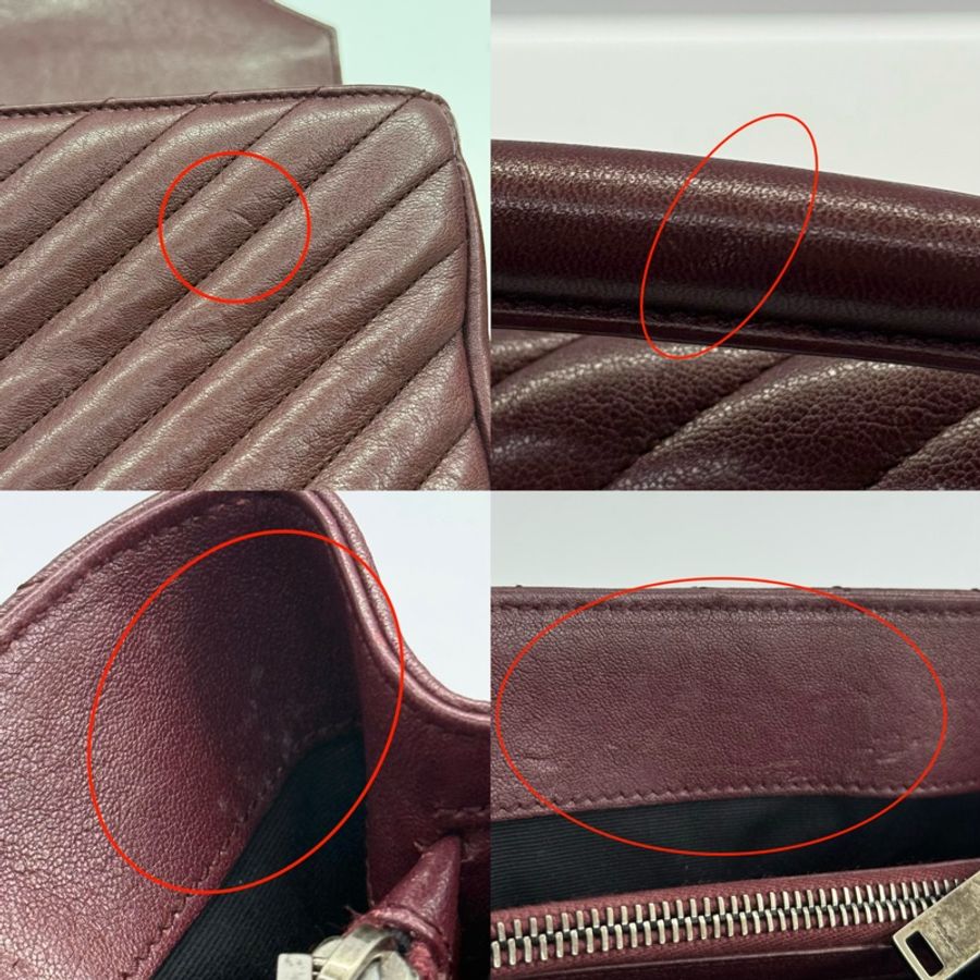 YSL 聖羅蘭 酒紅色COLLEGE MEDIUM 手提斜背2WAY包 428056-9