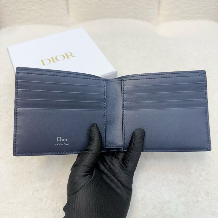Dior海軍藍Gravity牛皮對開短夾-6