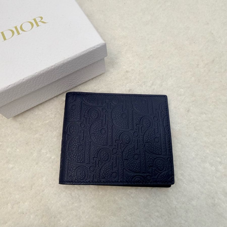 Dior海軍藍Gravity牛皮對開短夾-9