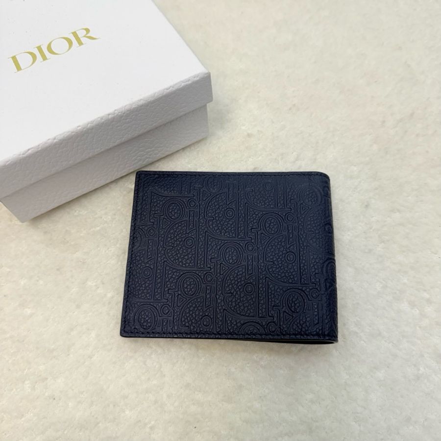 Dior海軍藍Gravity牛皮對開短夾-10