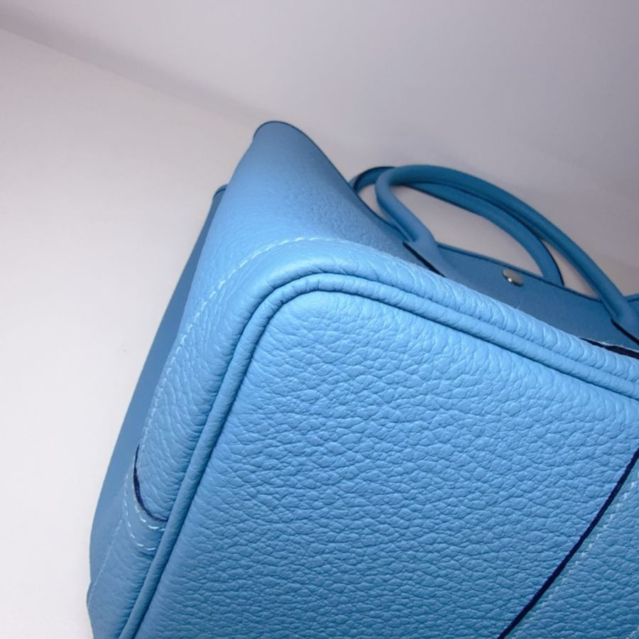 Hermes 愛馬仕 garden pary36 花園36手提包 藍色 銀扣-8