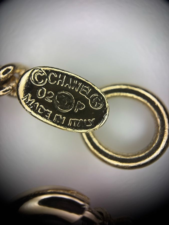 Chanel Vintage 02P 水鑽粉紅鑽愛心鎖匙金屬頸鏈-8