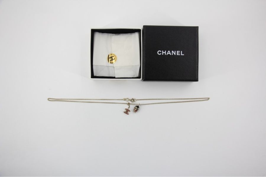 Chanel Vintage 05P 金屬娃娃頭+紅色CC頸鏈-4