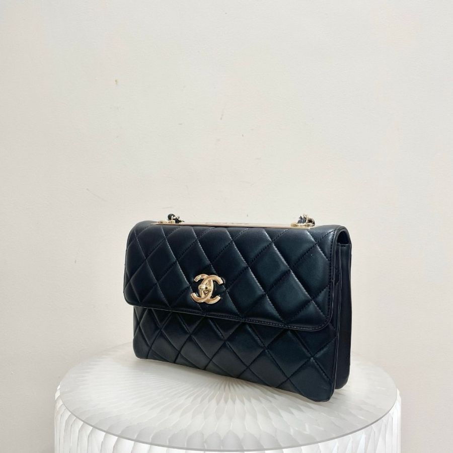 Chanel香奈兒橫版Trendy CC黑金-2
