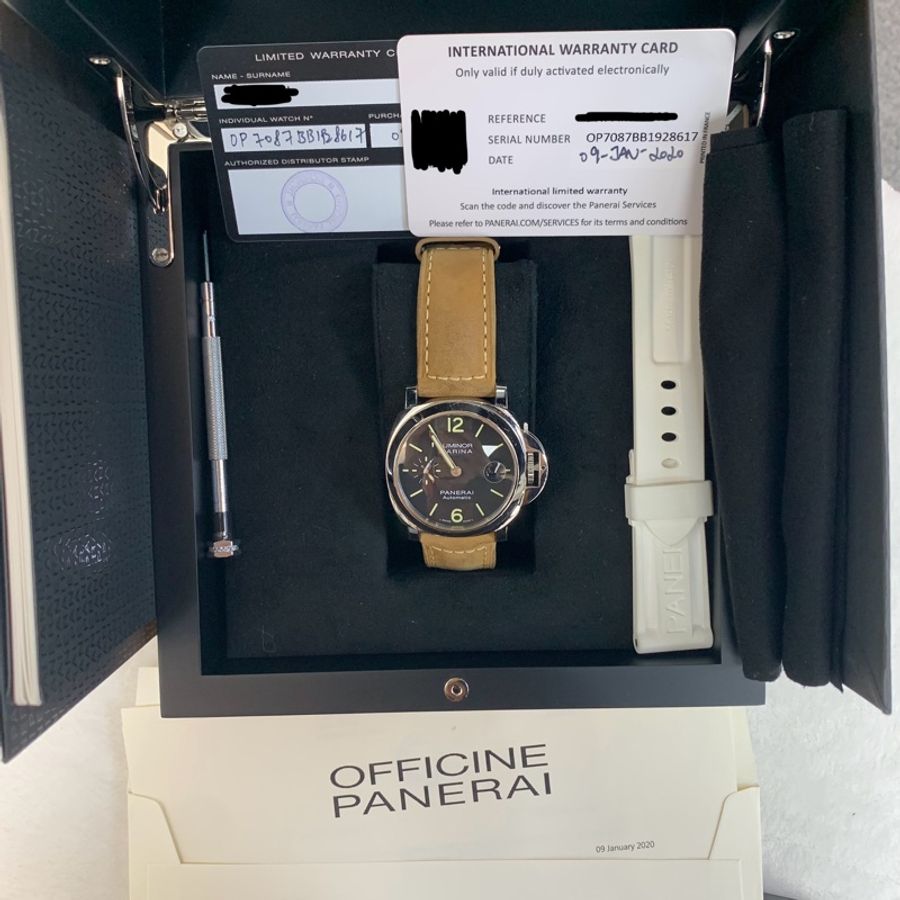 Full set 沛納海廬米系列 Panerai Luminor Marina 「送:原裝白色錶帶一套」-0