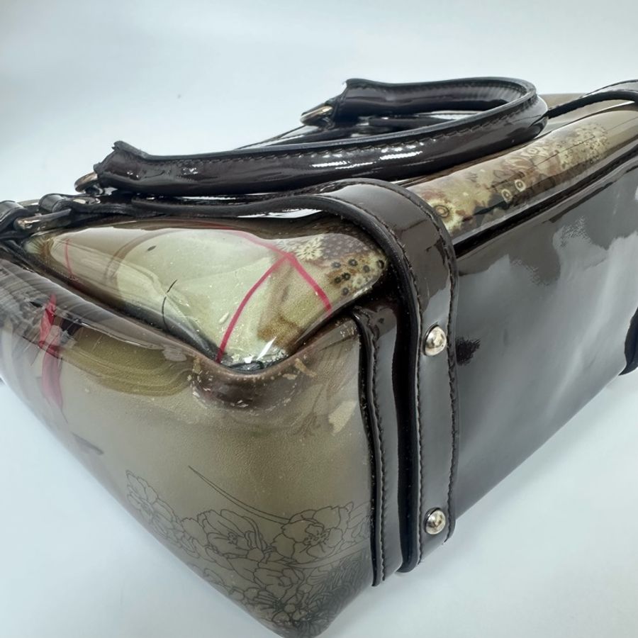 【赫蒂國際精品】 Salvatore Ferragamo 動物紋乙烯基手提包 vintage 二手 中古-14