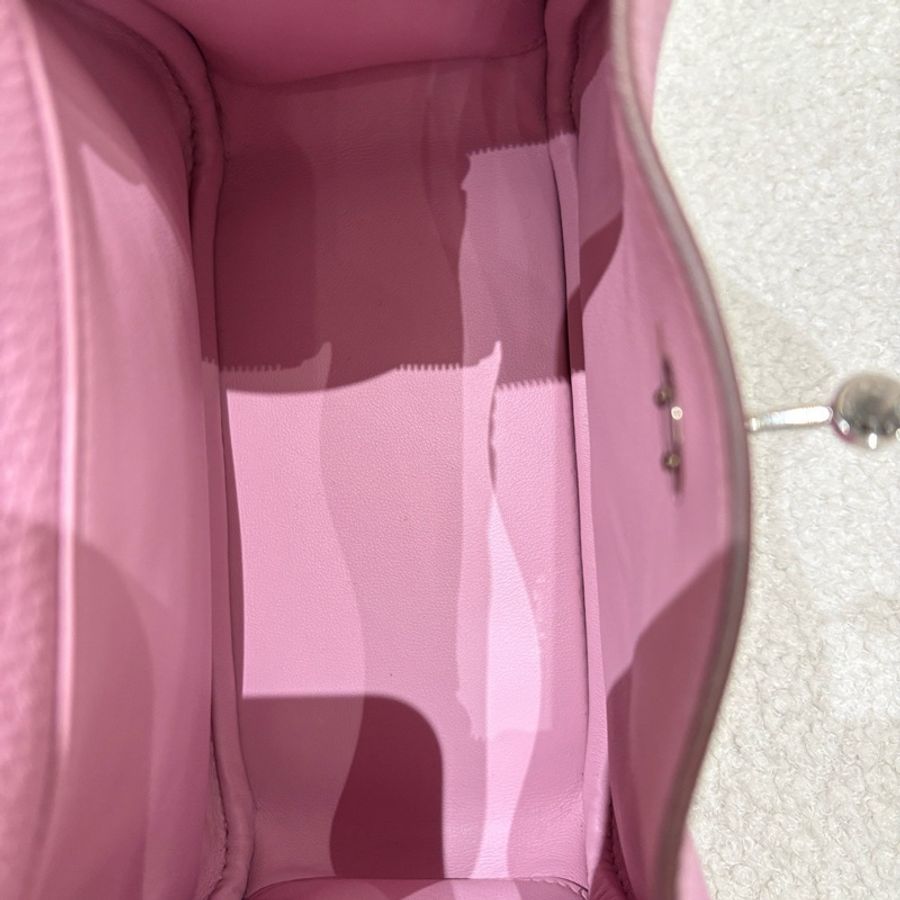 HERMES愛馬仕 mini Lindy 手提包單肩包 銀扣 TC牛皮 X9錦葵紫-8