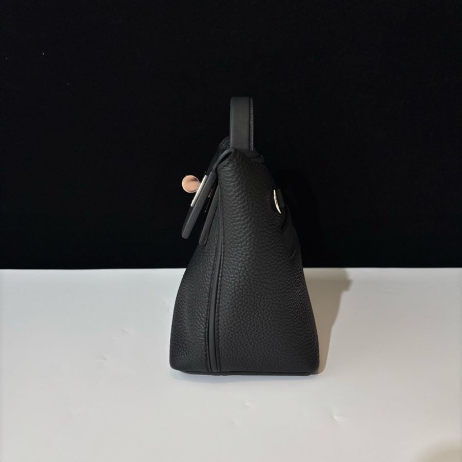 愛馬仕/Hermes 黑銀mini 2424 手提包斜挎包 togo皮-4