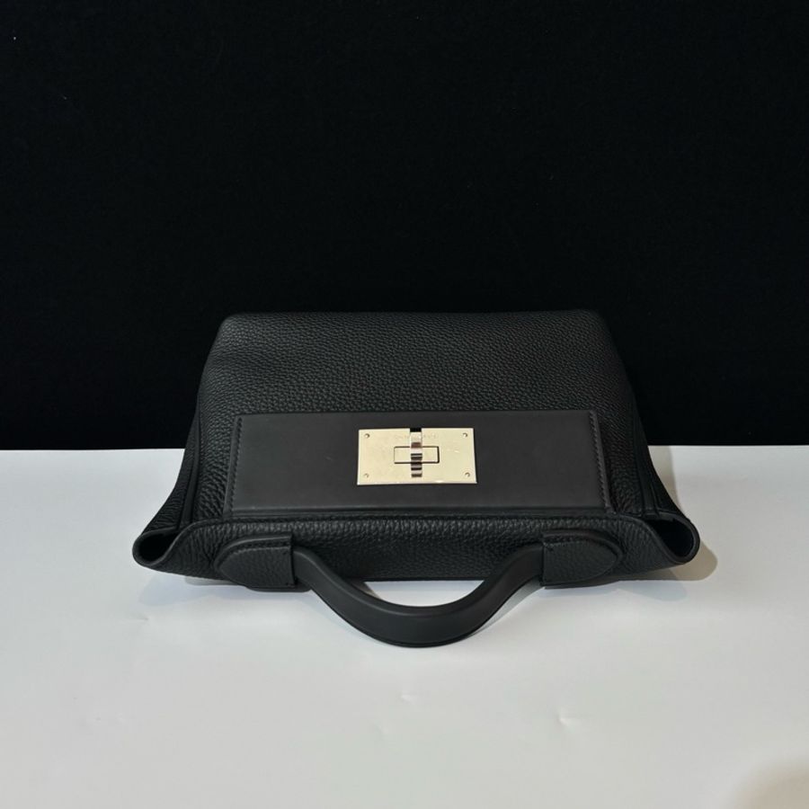 愛馬仕/Hermes 黑銀mini 2424 手提包斜挎包 togo皮-5