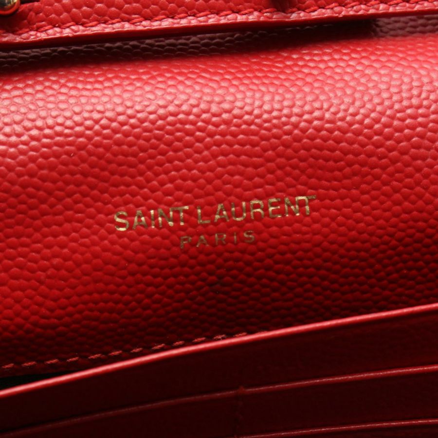 SAINT LAURENT PARIS Cassandra 經典鏈條斜背包 377828 紅色-3