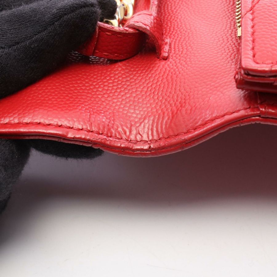 SAINT LAURENT PARIS Cassandra 經典鏈條斜背包 377828 紅色-5