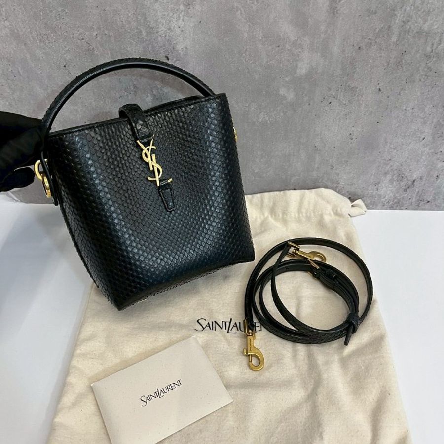 YSL 蛇皮水桶包-0