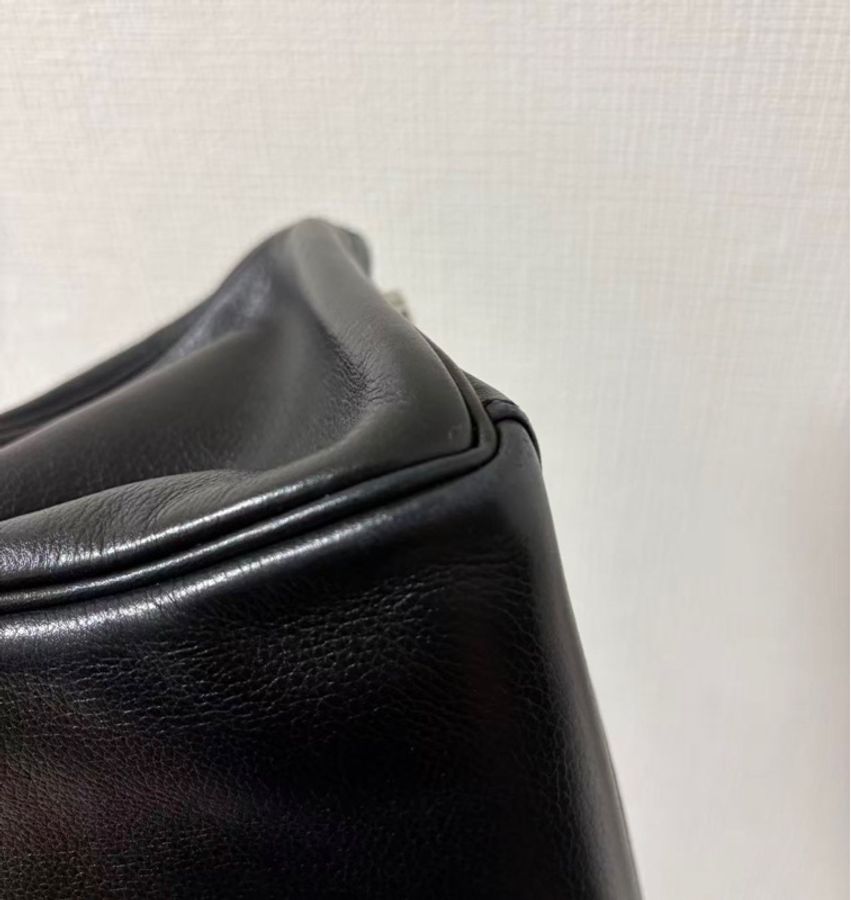 愛馬仕 Kelly32 黑銀 Evergrain 皮,(2009 年包款),附件:鎖頭、鑰匙、塵袋。-16