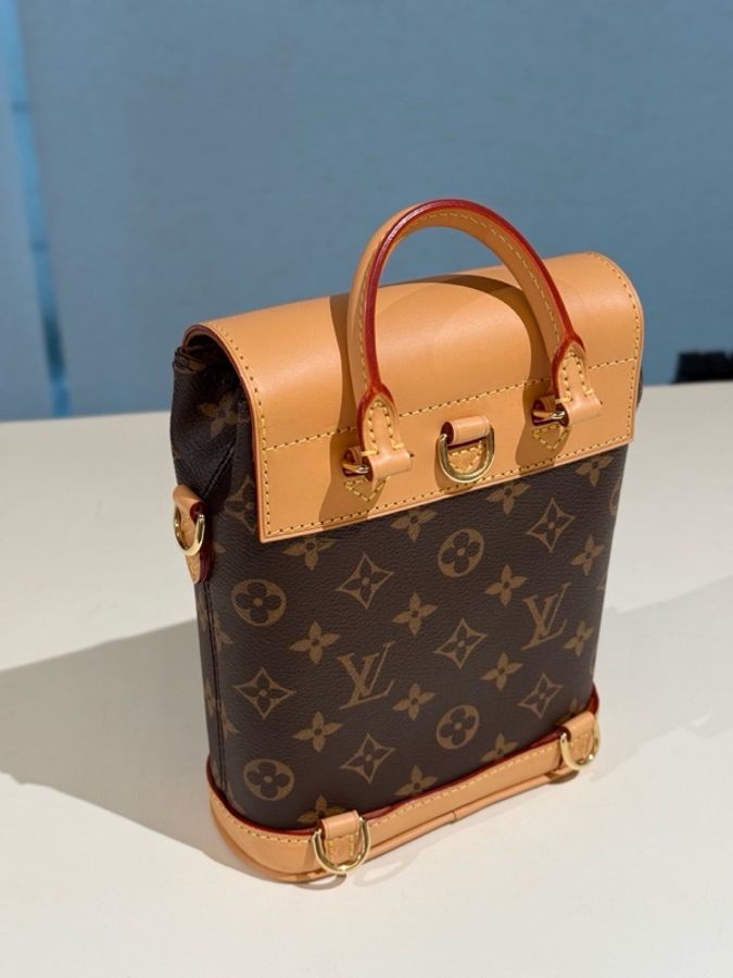 LV路易威登 Soho Mini 迷你雙肩包 老花帆布手提包雙肩包-5